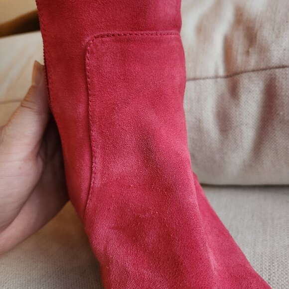 YSL Vibrant Pink Knee-High Suede Boots – US 7.5 - Picture 11 of 15